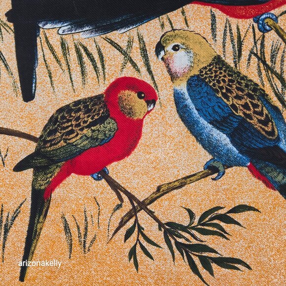 NWT Vintage Wool Parrot Rosella Scarf Perry Ellis Bird - Picture 3 of 10